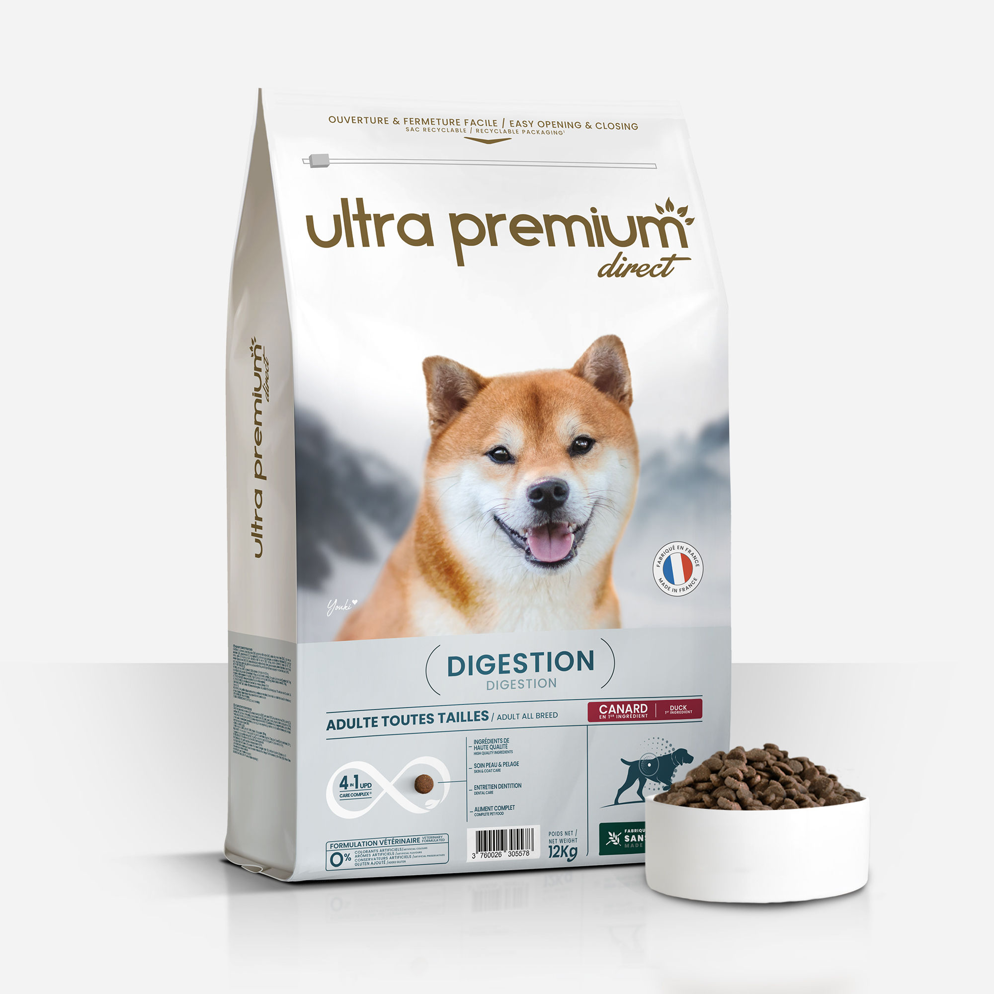 Ultra Premium Direct Croquettes digestion chien au canard
